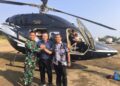 Helikopter Mendarat di Lapangan Desa Indramayu, Bawa Rombongan Investor Asing